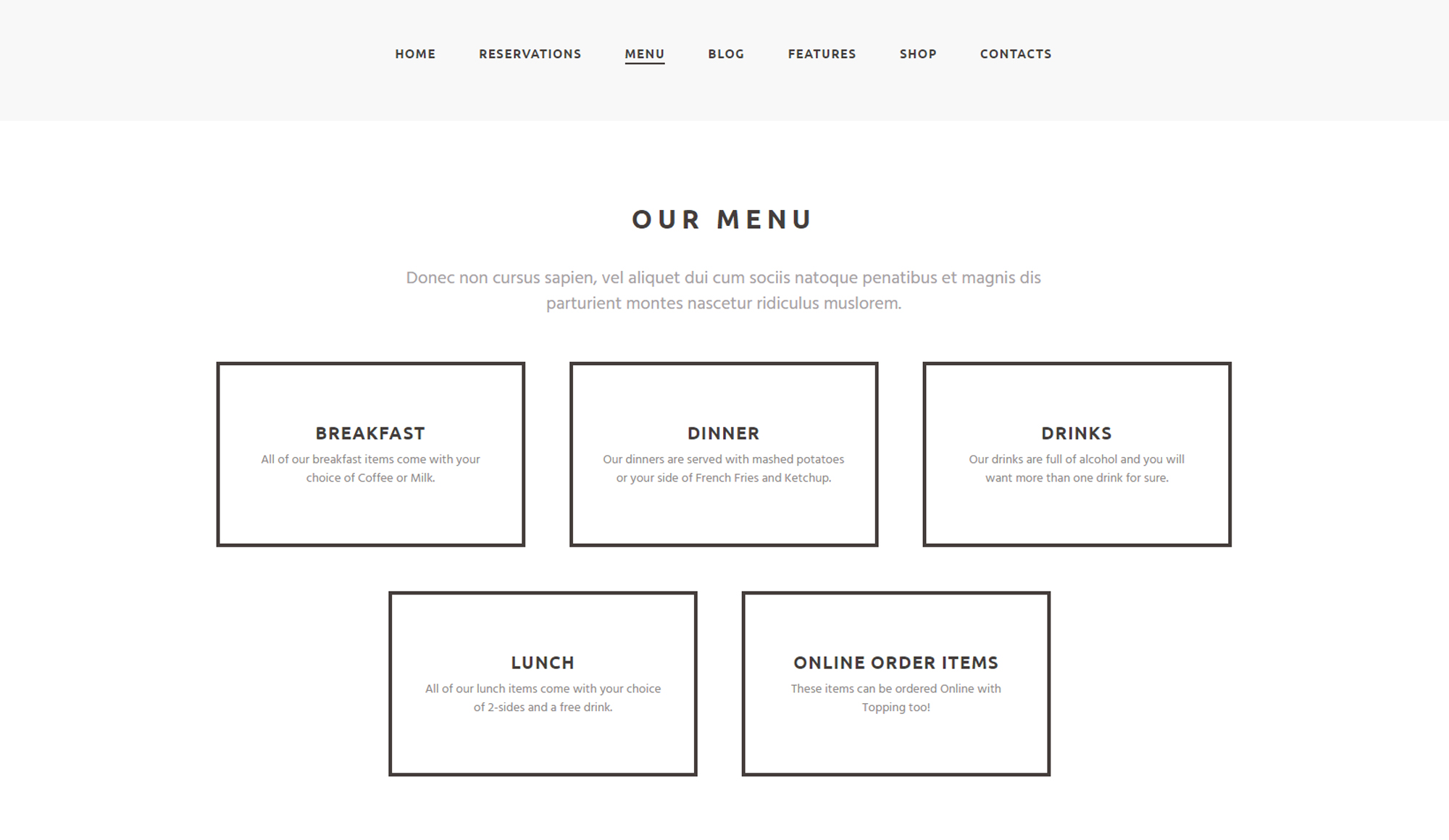 our menu wordpress plugin