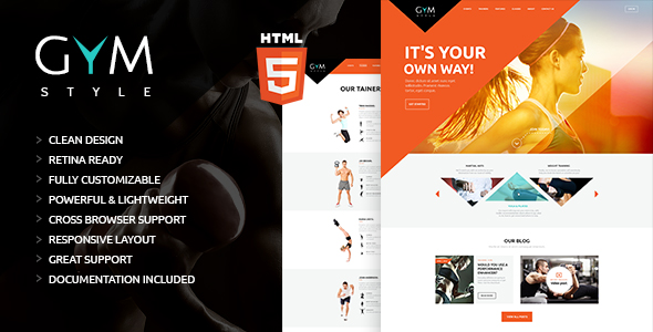 sports fitness trainers website template