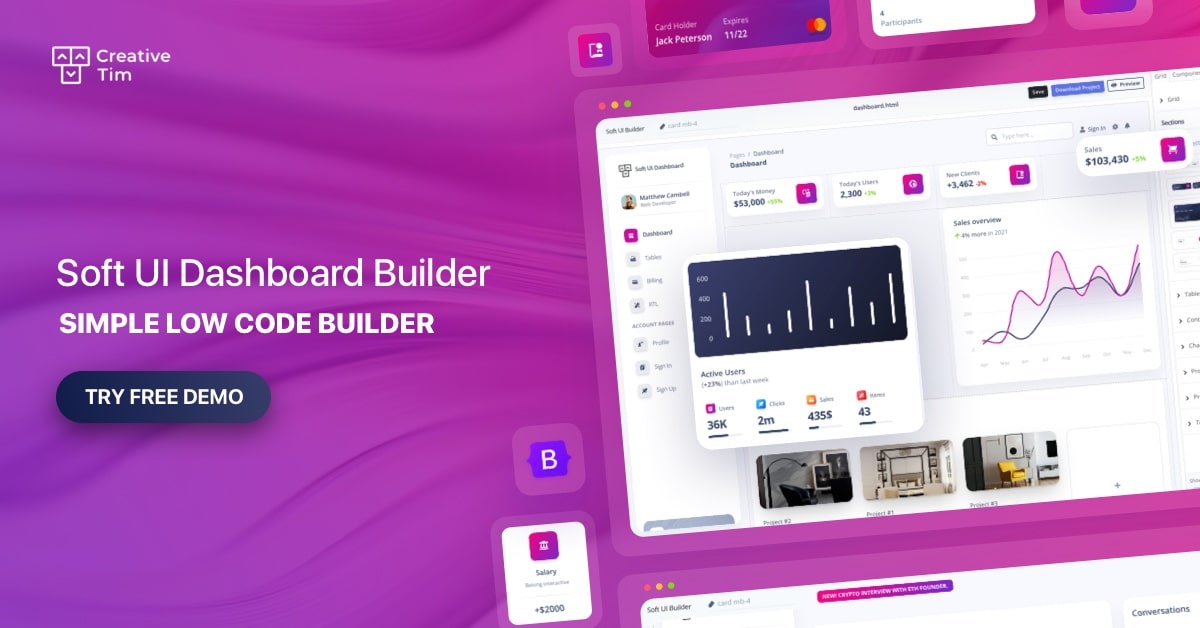 Soft UI Dashboard Builder